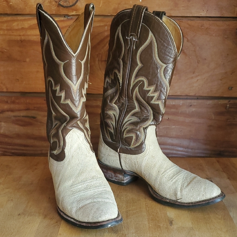 Nocona Brown and Cream Western Boots